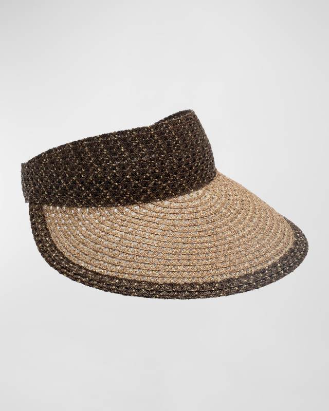 Ricky Metallic Two-Tone Paper Straw Visor